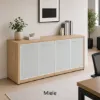 modern office credenza with glass doors