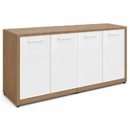modern office credenza with glass doors