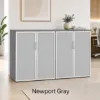 72 inch office storage credenza with glass doors