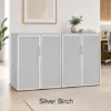 72 inch office storage credenza with glass doors