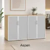72 inch office storage credenza with glass doors
