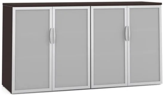 72 inch office storage credenza with glass doors