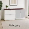 Picture of Office Credenza with Glass Doors and Locking Lateral File Drawers