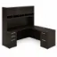 L shaped office desk with storage and hutch