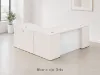 L shaped office desk with glass modesty panel