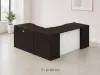 L shaped office desk with glass modesty panel
