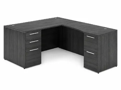 executive L shaped desk with reversible return