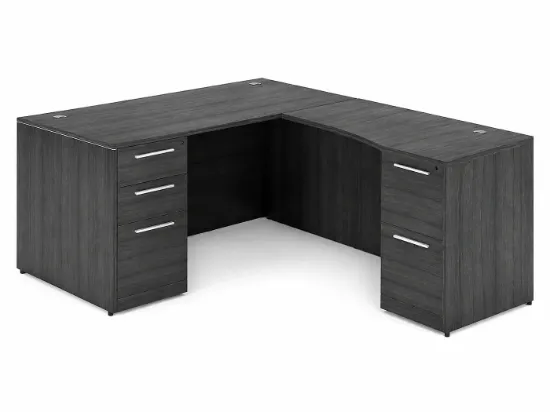 executive L shaped desk with reversible return