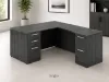 executive L shaped desk with reversible return