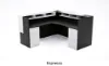 L shaped reception desk with LED lights