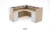Picture of Shaped Reception Desk with LED Lights, Transaction Counter and Storage