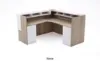Picture of Shaped Reception Desk with LED Lights, Transaction Counter and Storage