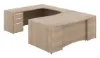 U shaped executive desk with drawers and bow front