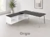 modern L shaped desk with side storage credenza