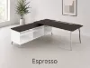 modern L shaped desk with side storage credenza