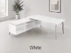 modern L shaped desk with side storage credenza