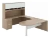 U shaped peninsula desk with hutch and storage