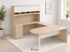 U shaped peninsula desk with hutch and storage