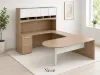 U shaped peninsula desk with hutch and storage