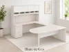 U shaped peninsula desk with hutch and storage
