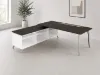 modern L shaped desk with side storage credenza