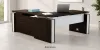 height adjustable L shaped desk with acrylic modesty panels