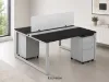2 person workstation with privacy panels and drawers