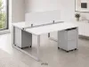 2 person workstation with privacy panels and drawers