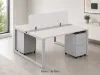 2 person workstation with privacy panels and drawers