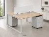 2 person workstation with privacy panels and drawers
