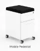 Picture of 2 Person Workstation with Privacy Panels, Wire Management, and Mobile Pedestal Drawers