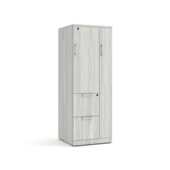 Picture of Executive Wardrobe Storage Cabinet with File Drawers, Shelves and Locking Doors