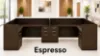 Picture of 2 Person Reception Desk with Glass Transaction Counter and Storage