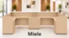 Picture of 2 Person Reception Desk with Glass Transaction Counter and Storage