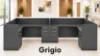 Picture of 2 Person Reception Desk with Glass Transaction Counter and Storage