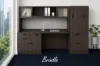 Executive Credenza Desk with Hutch, Wardrobe Storage and Workspace Organizer
