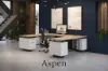 Modern U-Shaped Desk with Drawers and Storage