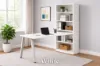 Desk and Bookcase Combo with Open Storage, Adjustable Shelves and 71-Inch Height