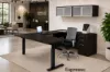 U Shaped Standing Desk with Storage, Credenza, and Electric Height Adjustment
