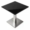 large square table 30 inch tall with stainless steel base