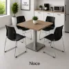 large square table 30 inch tall with stainless steel base