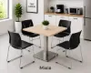large square table 30 inch tall with stainless steel base
