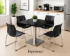large square table 30 inch tall with stainless steel base