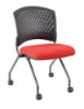Picture of Green Red Nesting Guest Chair without Arms, Rolling Casters, and Upholstered Seat  