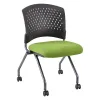 Picture of Green Red Nesting Guest Chair without Arms, Rolling Casters, and Upholstered Seat  
