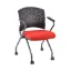 rolling nesting chair with arms and upholstered seat