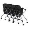 Picture of Blue Rolling Nesting Chair with Arms, Perforated Back, and Upholstered Seat 
