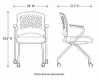 rolling nesting chair with arms and upholstered seat