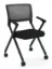 rolling nesting mesh back chair with arms and casters