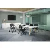 rolling nesting mesh back chair with arms and casters